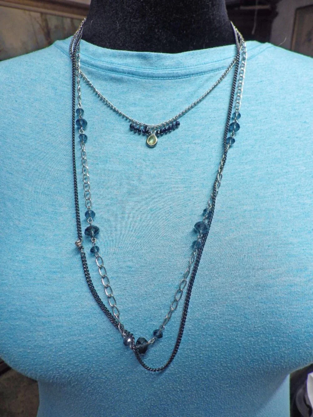 Lot of Gunmetal Necklaces, LOFT - 1928 720G2